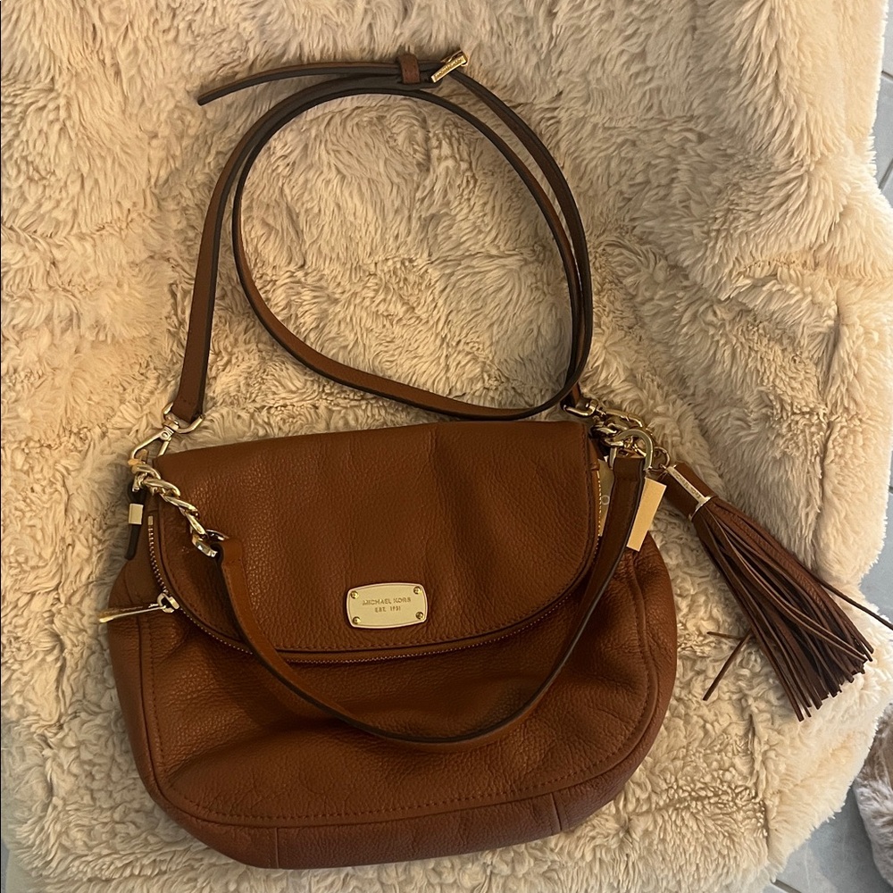 Michael Kors Tan Leather Crossbody Bag